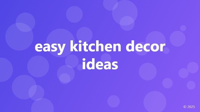 easy kitchen decor ideas