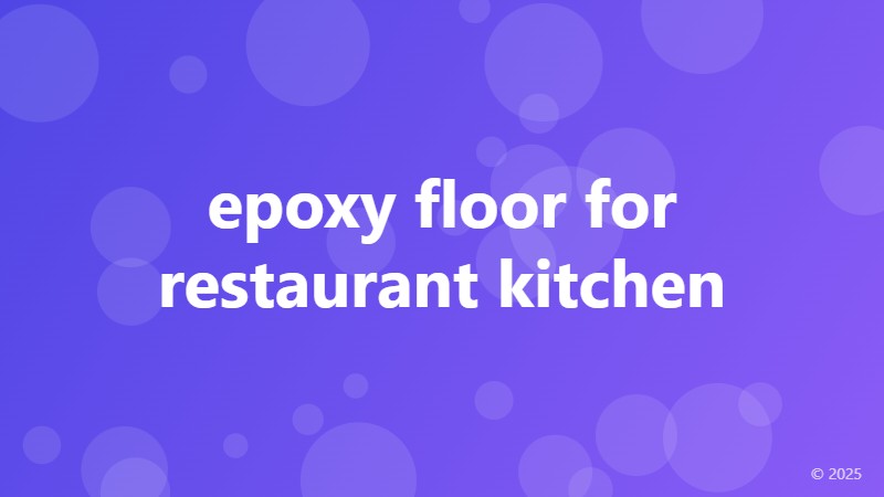epoxy floor for restaurant kitchen