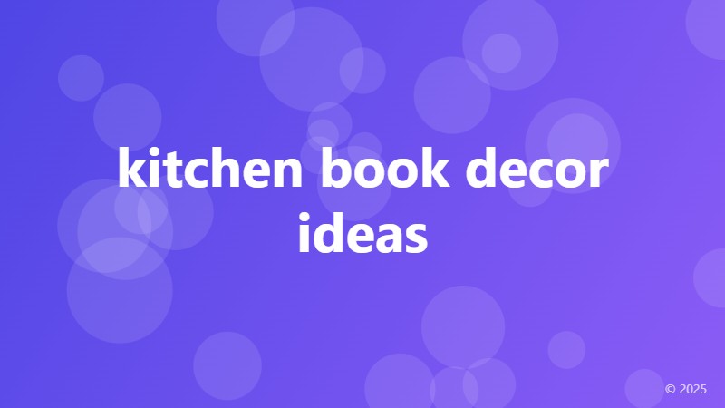 kitchen book decor ideas