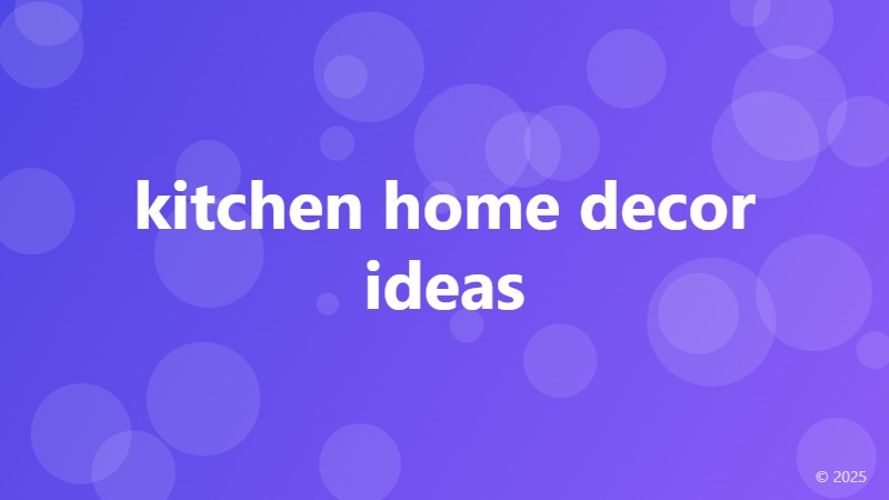 kitchen home decor ideas